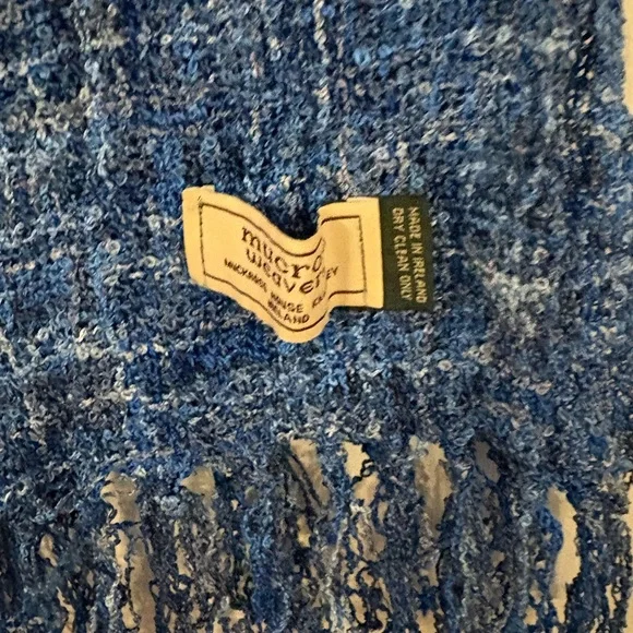 Blue Textured Scarf from Ireland - Picture 2 of 3